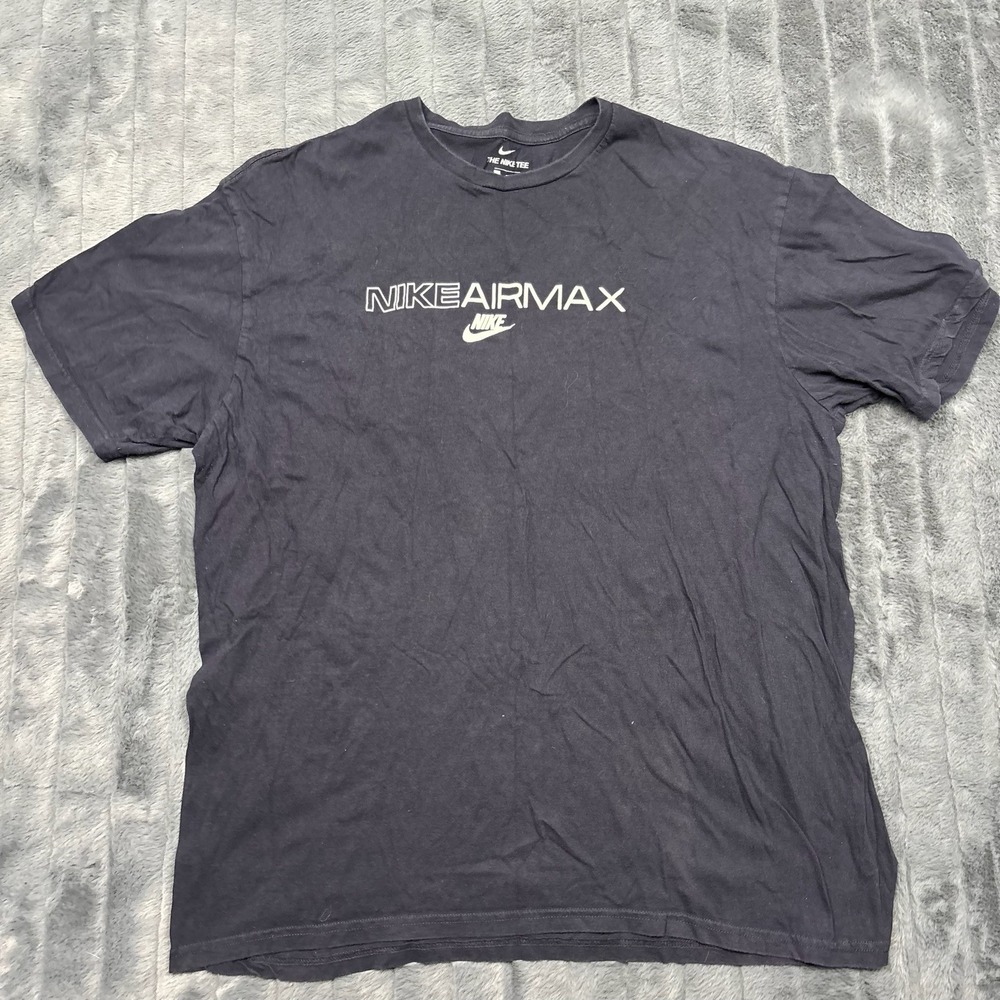 Nike Air Max Graphic T-Shirt Mens XL Black Short Sleeve Cotton Crewneck Tee